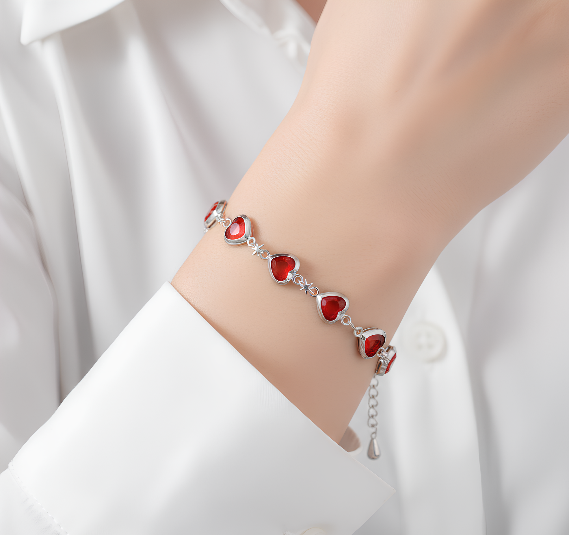 Bracelet Couple en Acier Inoxydable – Style Tendance & Verre Incrusté