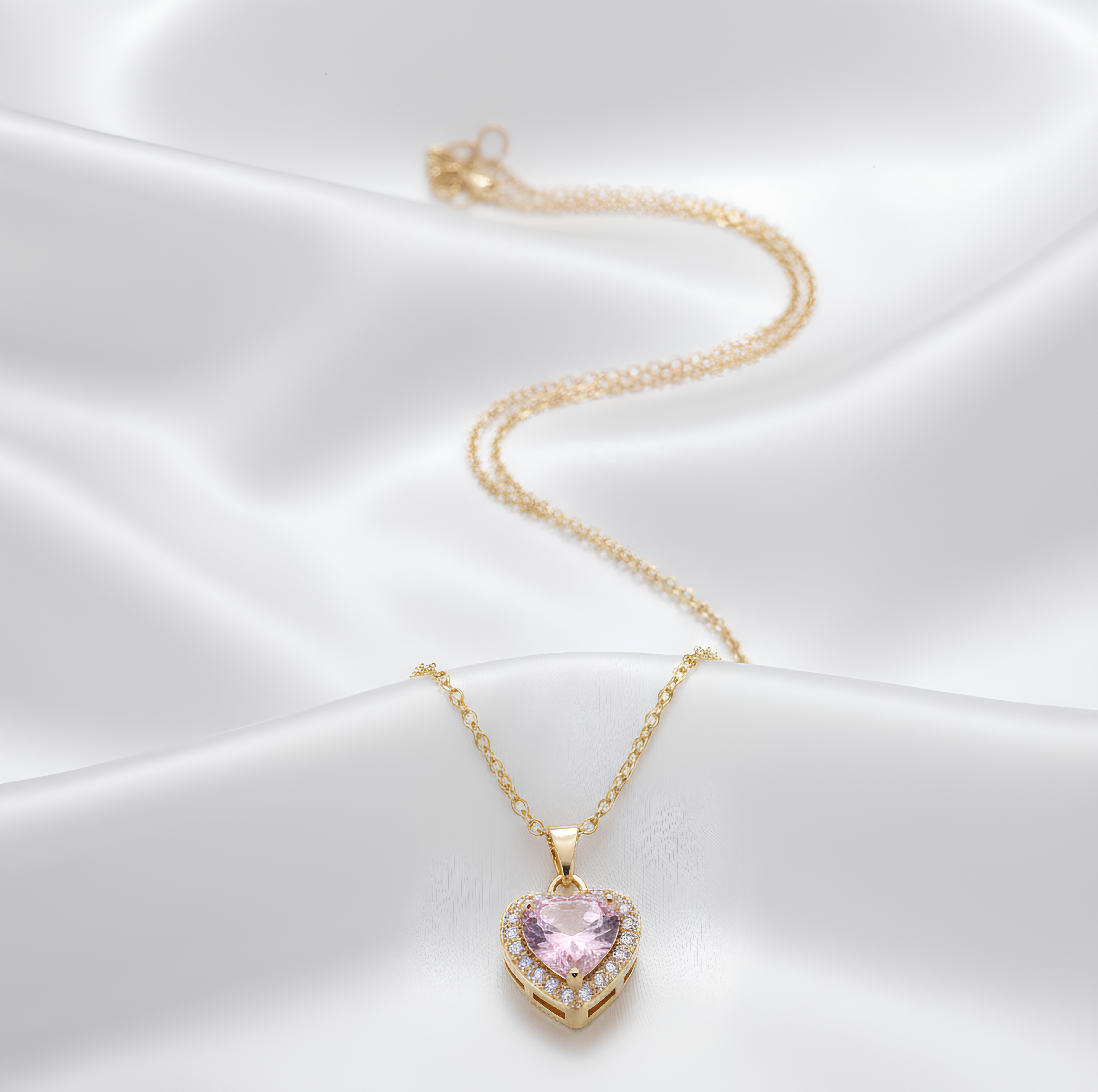 Collier Femme Cœur Adorable en Cuivre – Plaqué & Zircones