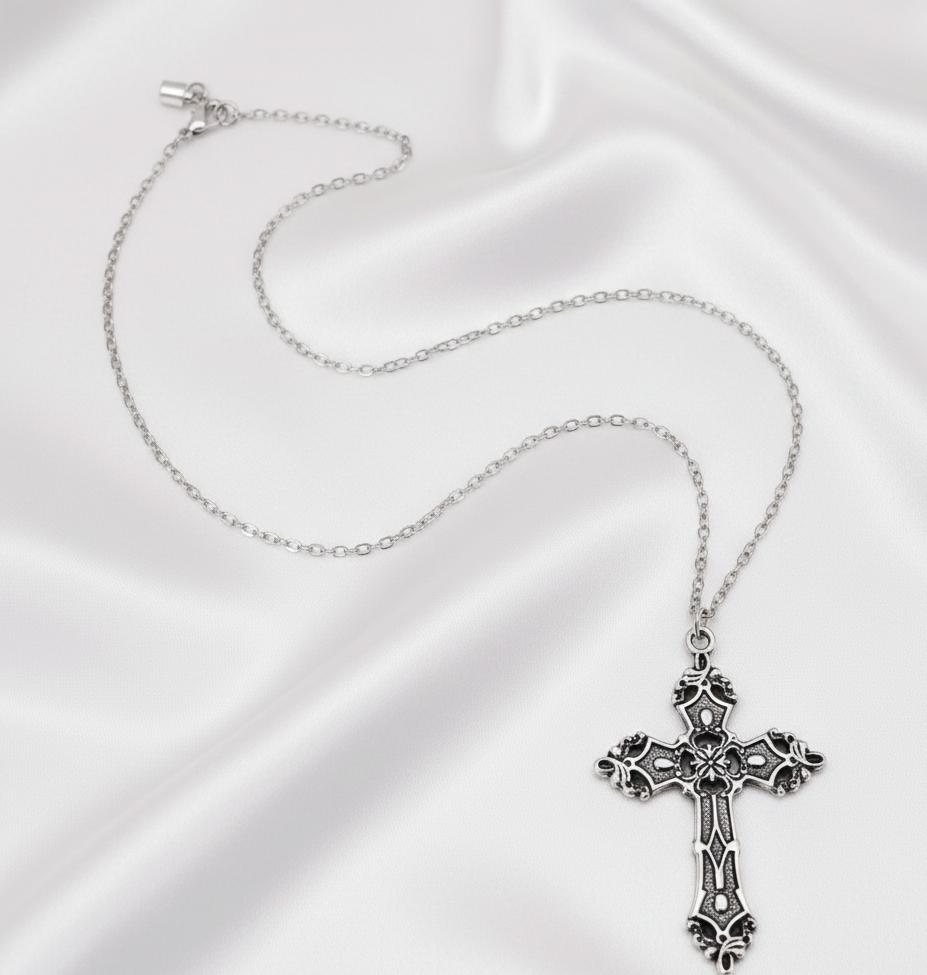 Collier Croix Unisexe Vintage Bohème – Chaîne en Acier Inoxydable