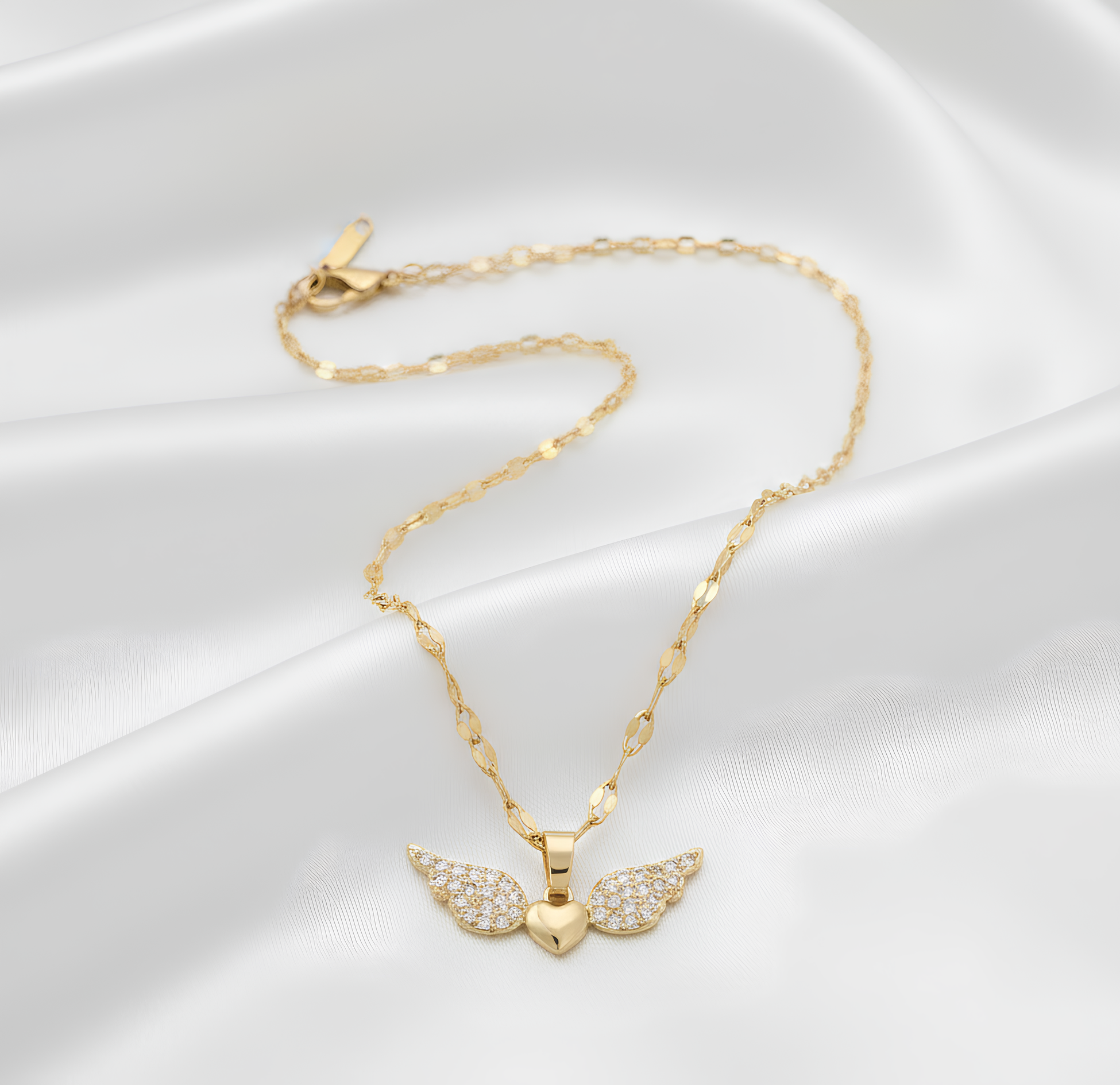 Collier Femme Cœur Créatif en Acier Inoxydable – Plaqué Or 18K & Zircone
