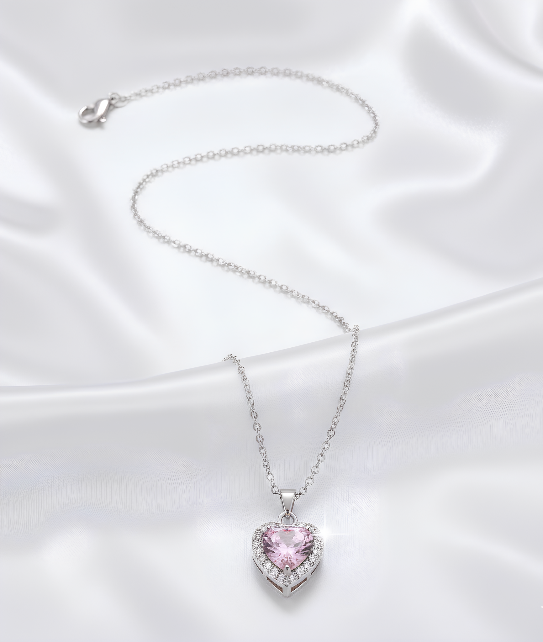 Collier Femme Cœur Adorable en Cuivre – Plaqué & Zircones