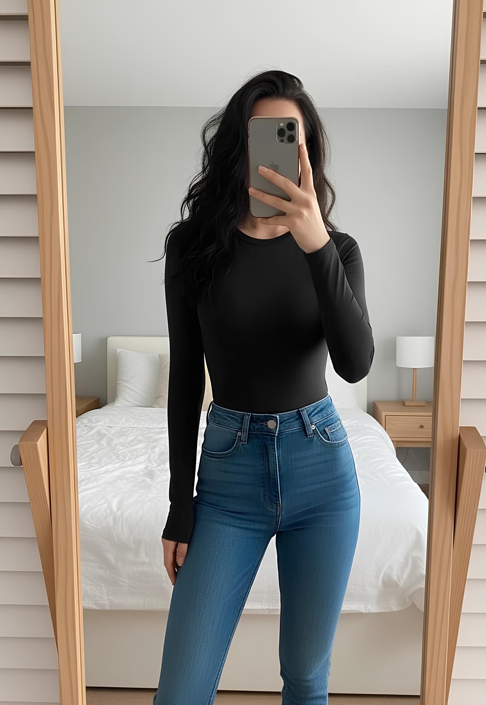 Body Manches Longues à Col Rond