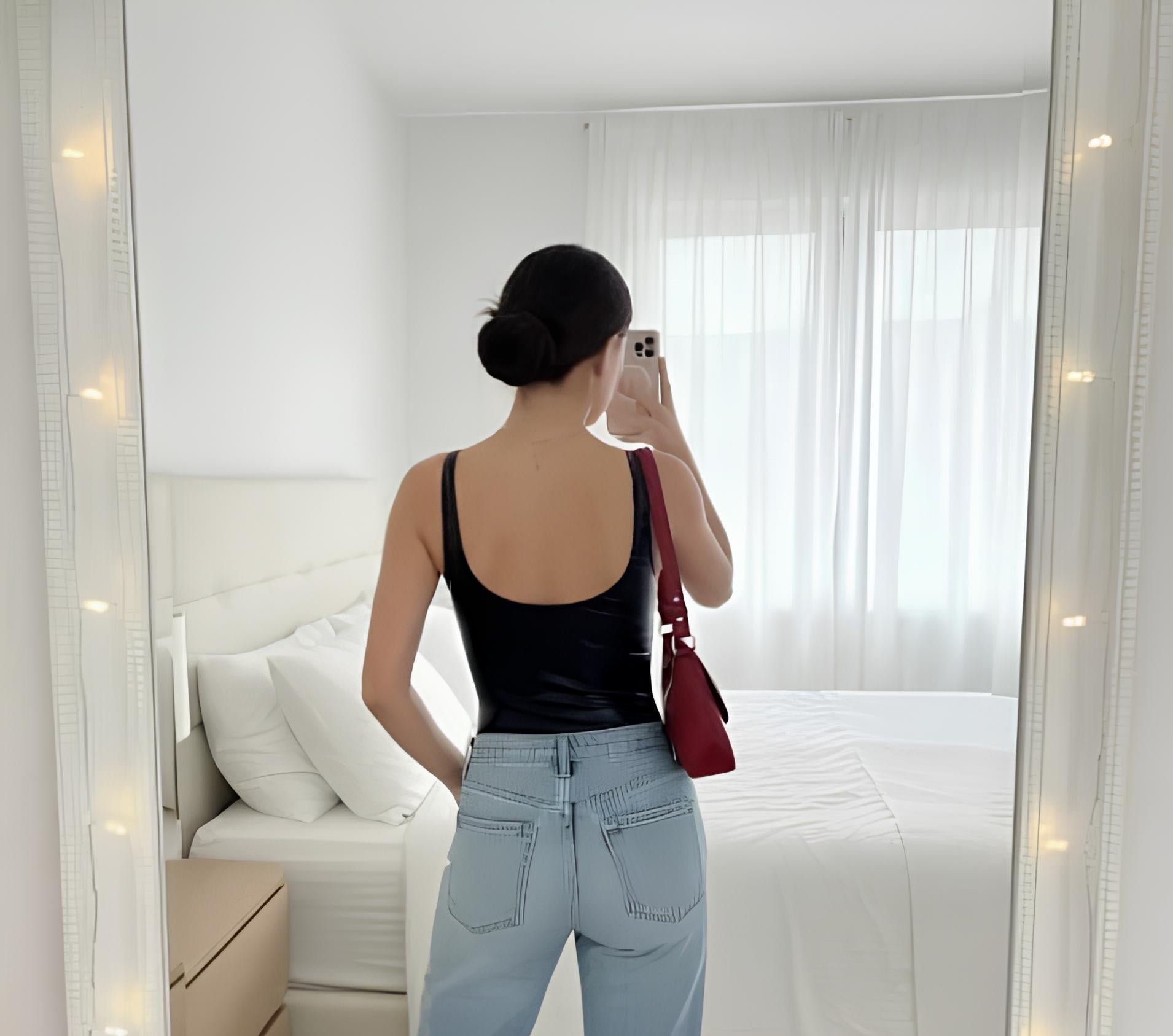 Body similicuir coupe slim